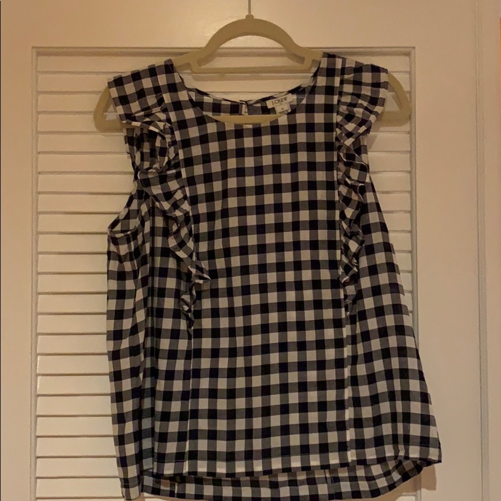 J. Crew gingham ruffle shirt - size 12